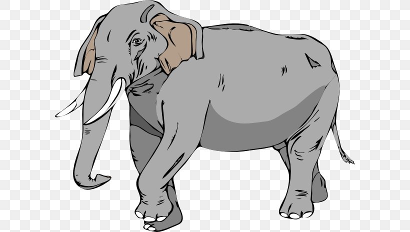 Asian Elephant Tusk Clip Art, PNG, 600x464px, Elephant, African Elephant, Artwork, Asian Elephant, Carnivoran Download Free