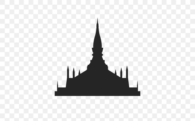 Pha That Luang Shwedagon Pagoda Bangkok Vientiane, PNG, 512x512px, Pha That Luang, Asia, Bangkok, Black And White, Brand Download Free