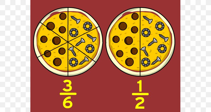 Comparing Fractions Pizza Fractions Clip Art, PNG, 583x438px, Fraction, Comparing Fractions, Decimal, Emoticon, Fraction Bars Download Free