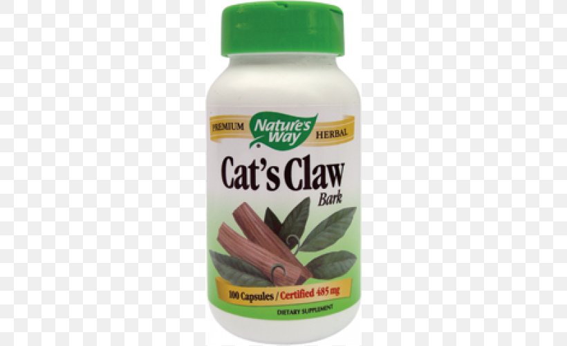 Cat's Claw Dietary Supplement Health Capsule, PNG, 500x500px, Dietary Supplement, Adjuvant, Capsule, Cat, Flavor Download Free