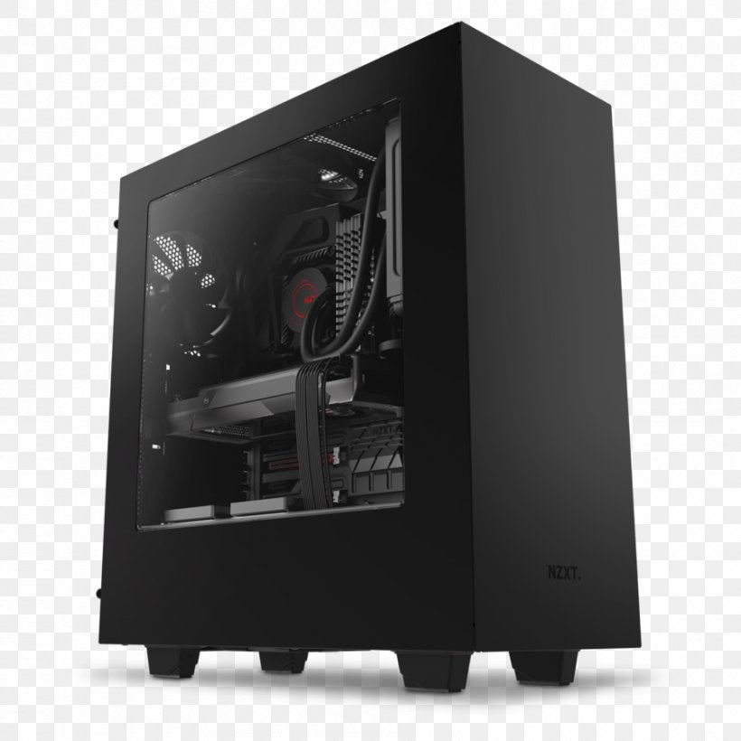Computer Cases & Housings Power Supply Unit Nzxt ATX Computer System Cooling Parts, PNG, 900x900px, Computer Cases Housings, Atx, Cable Management, Computer, Computer Case Download Free