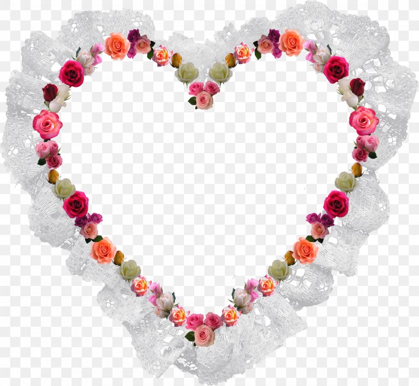 Heart Valentine's Day Picture Frames Love Garden Roses, PNG, 1538x1418px, Heart, Bead, Body Jewelry, Fashion Accessory, Garden Roses Download Free