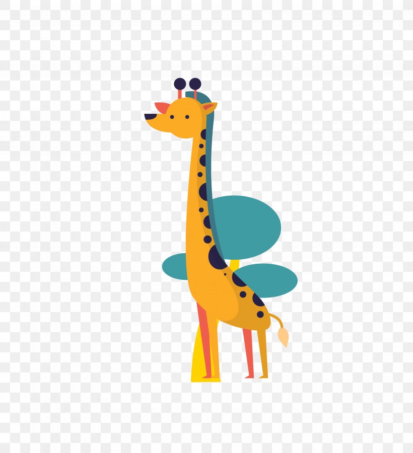 Giraffe Flat Design Lion, PNG, 3395x3727px, Giraffe, Animal, Cartoon, Flat Design, Giraffidae Download Free