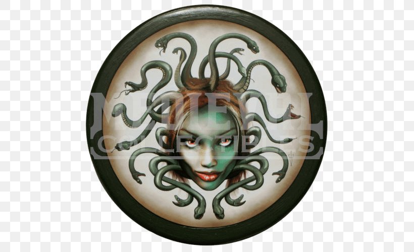 Medusa Perseus Ancient Greece Greek Mythology Shield, PNG, 500x500px, Medusa, Aegis, Ancient Greece, Athena, Buckler Download Free