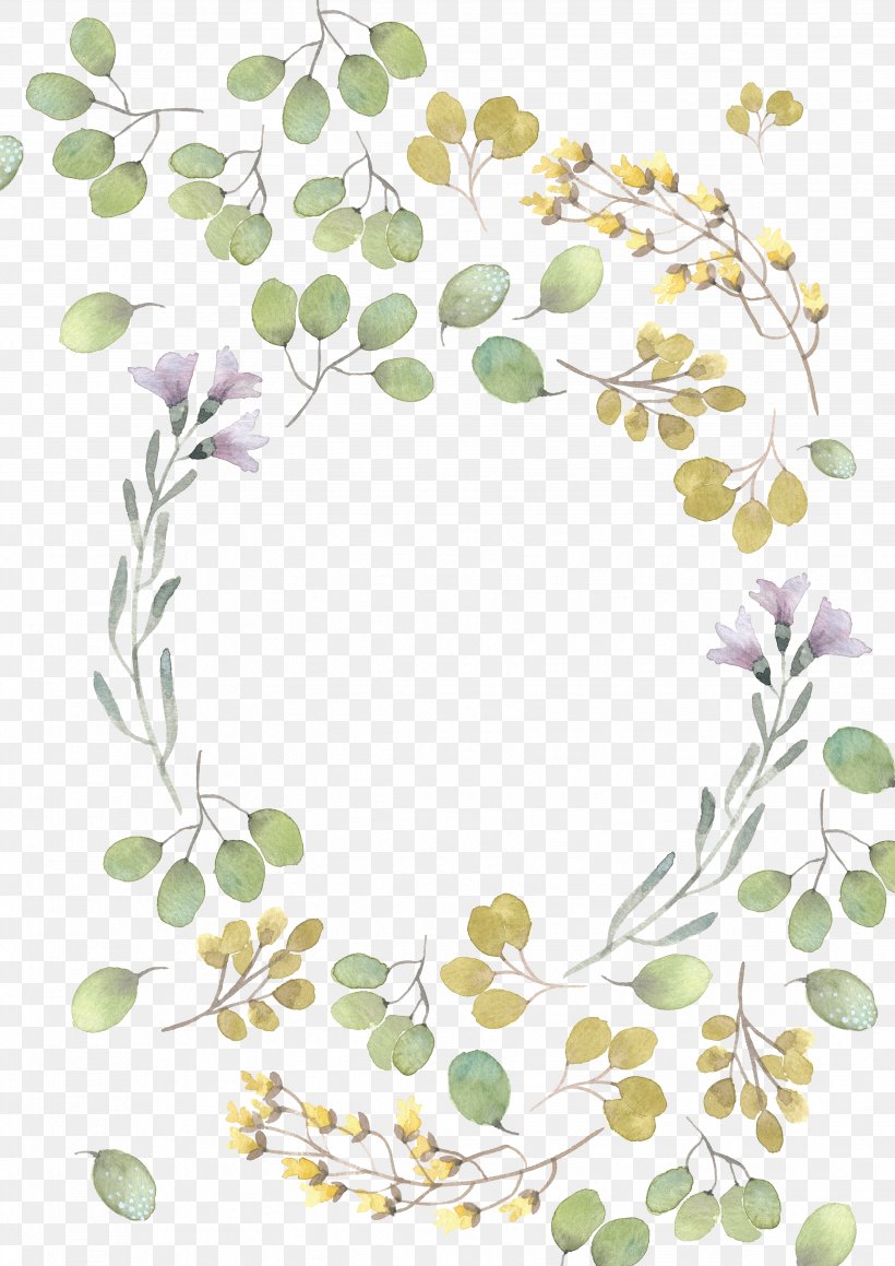 Flower Leaf Watercolor Painting, PNG, 3508x4961px, Flower, Autumn Leaf Color, Border, Botanical Illustration, Branch Download Free