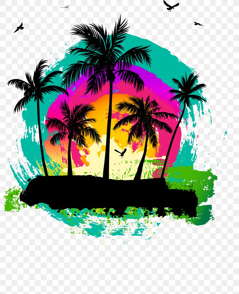 Vector Coconut Grove Material, PNG, 2275x2798px, Hawaii, Aloha, Aloha Airlines, Art, Beach Download Free