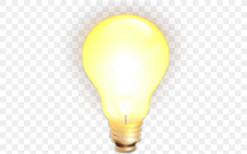 Light Bulb, PNG, 512x512px, Yellow, Compact Fluorescent Lamp, Incandescent Light Bulb, Lamp, Light Download Free