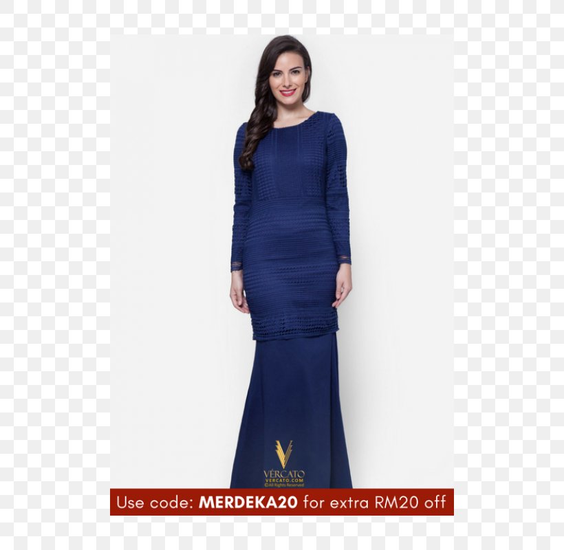 Navy Blue Baju Kurung Dress Fashion, PNG, 500x800px, Blue, Baju Kurung, Clothing, Cobalt Blue, Cocktail Dress Download Free