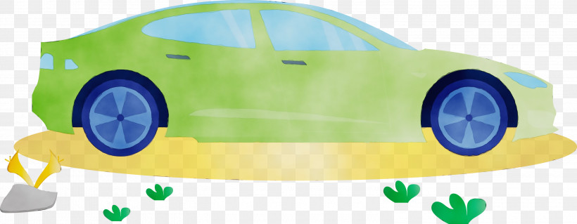 Vehicle Door Green Yellow Vehicle Car, PNG, 3000x1169px, Watercolor, Auto Part, Car, Compact Car, Electric Vehicle Download Free