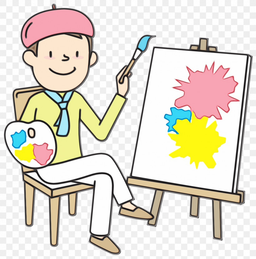 Cartoon Easel Finger Sitting Child Art, PNG, 989x1000px, Watercolor, Cartoon, Child, Child Art, Easel Download Free