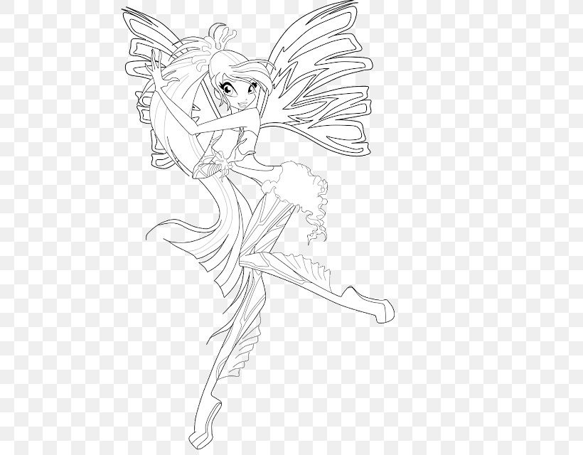 Bloom Stella Flora Colouring Pages Tecna, PNG, 640x640px, Bloom, Arm, Artwork, Black And White, Color Download Free