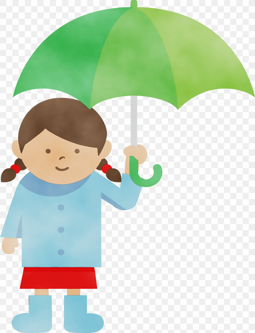 Cartoon Infant Umbrella Happiness Behavior, PNG, 2299x3000px, Raining Day, Behavior, Cartoon, Girl, Happiness Download Free