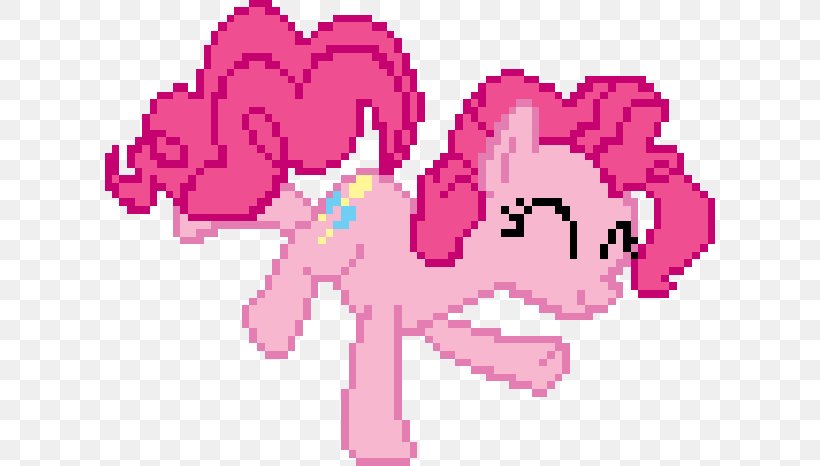 Pinkie Pie Pixel Art Pony YouTube, PNG, 610x466px, Watercolor, Cartoon, Flower, Frame, Heart Download Free
