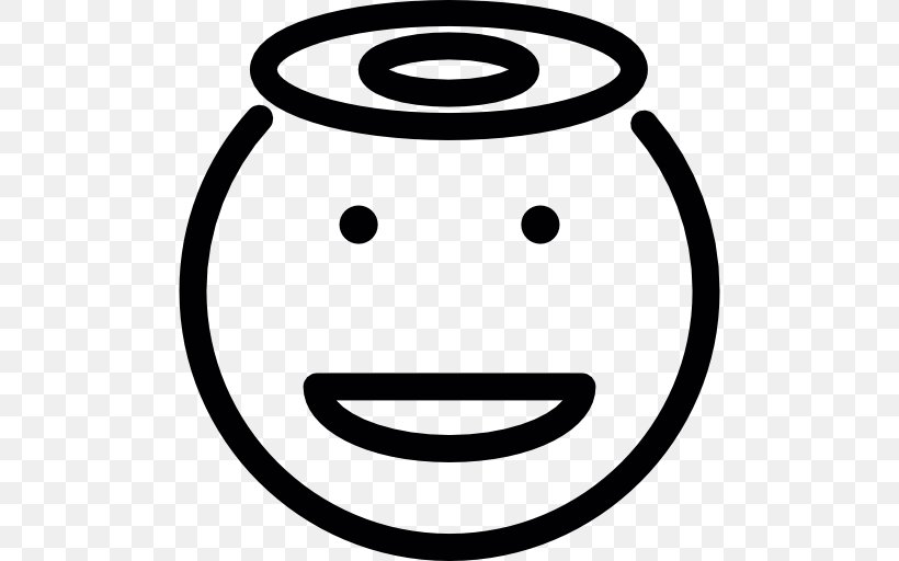 Smiley Emoticon, PNG, 512x512px, Smiley, Angel, Black And White, Emoticon, Face Download Free