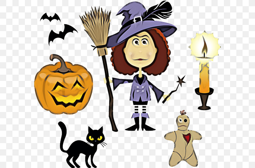 Witch, PNG, 600x540px, Witch, Black Cat, Broom, Cartoon, Cartoon M Download Free