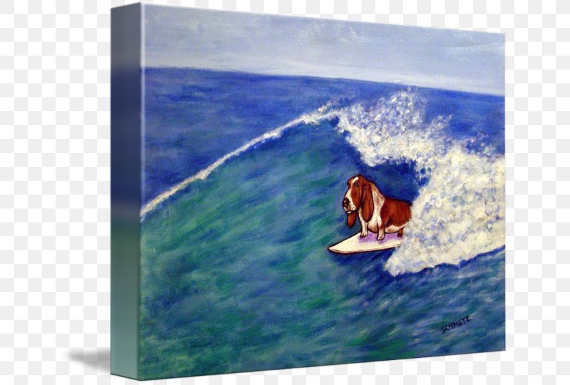 Basset Hound Beagle Dog Surfing Tile Art, PNG, 650x554px, Basset Hound, Art, Beagle, Canvas Print, Dog Download Free