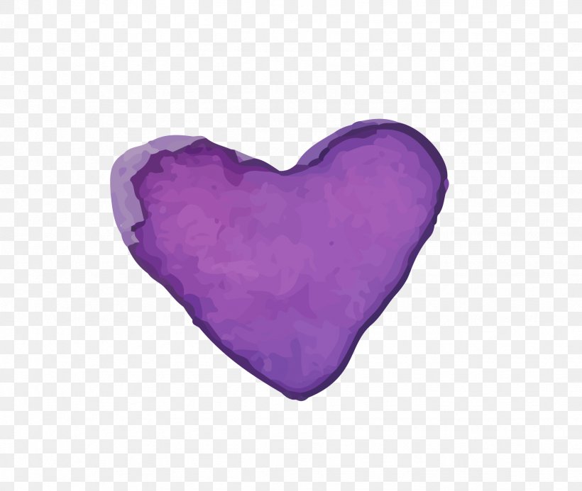 Gouache Hand-painted Heart-shaped Vector, PNG, 1848x1563px, Violet, Heart, Lavender, Lilac, Magenta Download Free