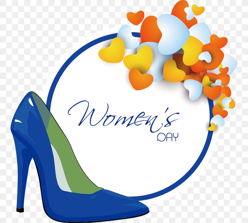 Shoe International Womens Day Woman Clip Art, PNG, 750x737px, Shoe, Area, Blue, Brand, Female Download Free