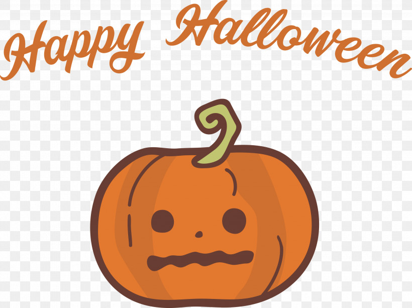Happy Halloween, PNG, 3000x2246px, Happy Halloween, Calabaza, Cartoon, Fruit, Jackolantern Download Free