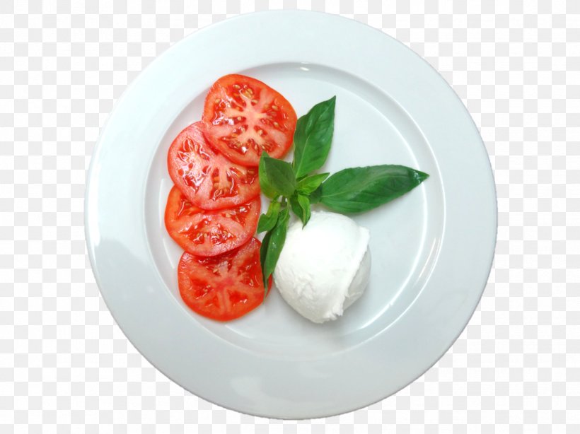 Tomato Recipe Dish Garnish Mozzarella, PNG, 1343x1007px, Tomato, Dish, Dish Network, Dishware, Food Download Free