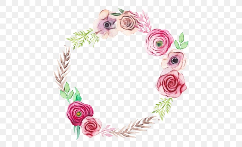 Watercolor Wreath Background, PNG, 500x500px, Watercolor, Cut Flowers, Fashion Accessory, Floral Design, Flower Download Free