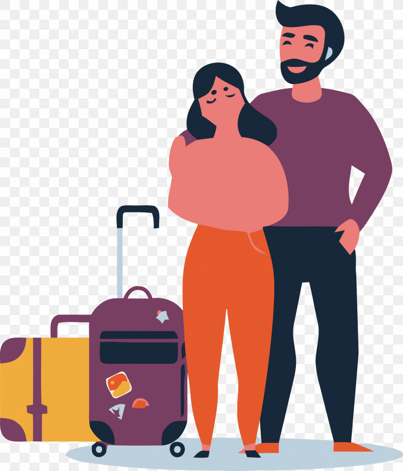 Couple Lover, PNG, 2569x2999px, Couple, Baggage, Cartoon, Lover, Suitcase Download Free