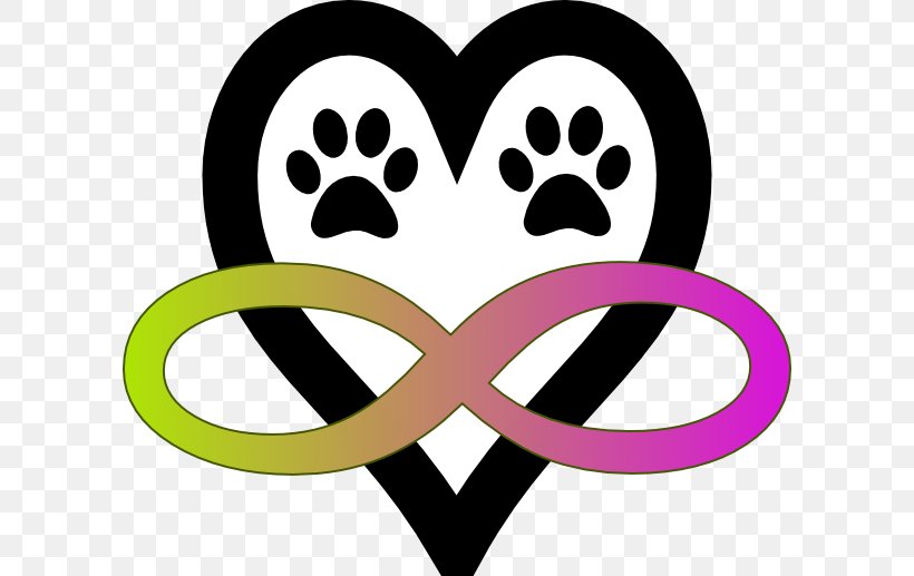 Infinity Symbol Paw Dog Clip Art, PNG, 600x517px, Infinity Symbol, Dog, Happiness, Heart, Logo Download Free