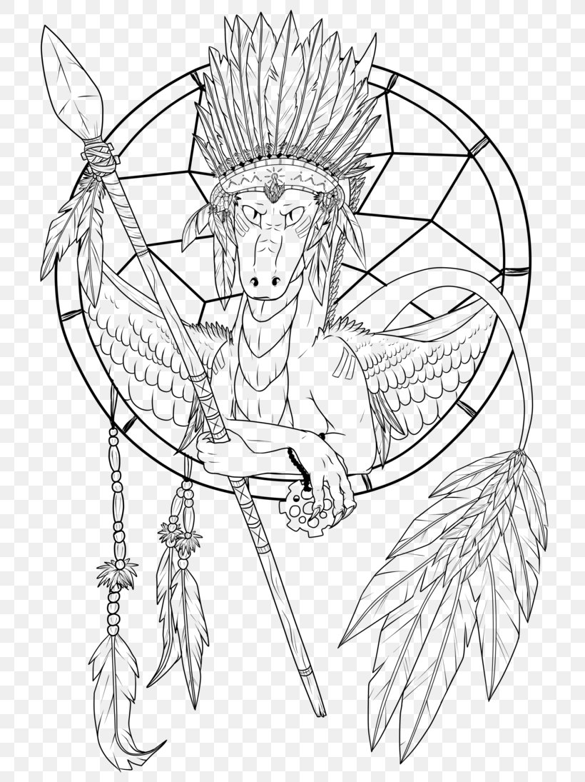 Line Art Dreamcatcher Drawing, PNG, 730x1095px, Line Art, Art, Artwork, Black And White, Color Download Free