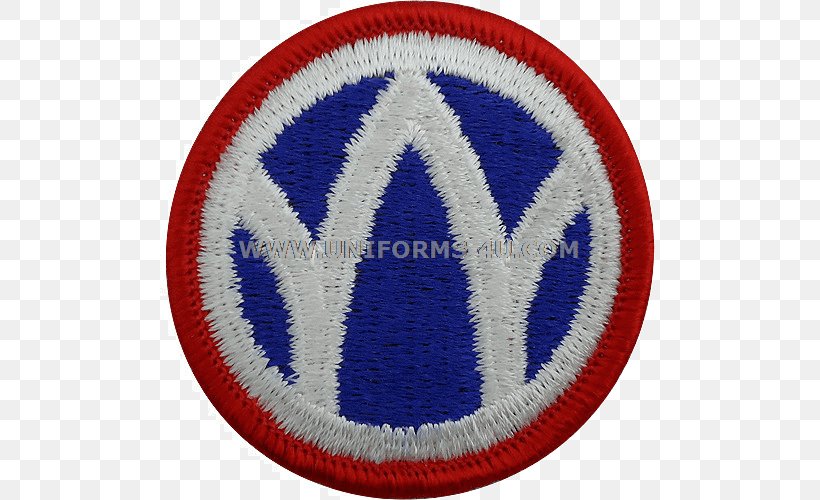 Emblem Badge 89th Infantry Division Embroidered Patch, PNG, 500x500px, 89th Infantry Division, Emblem, Badge, Blue, Electric Blue Download Free