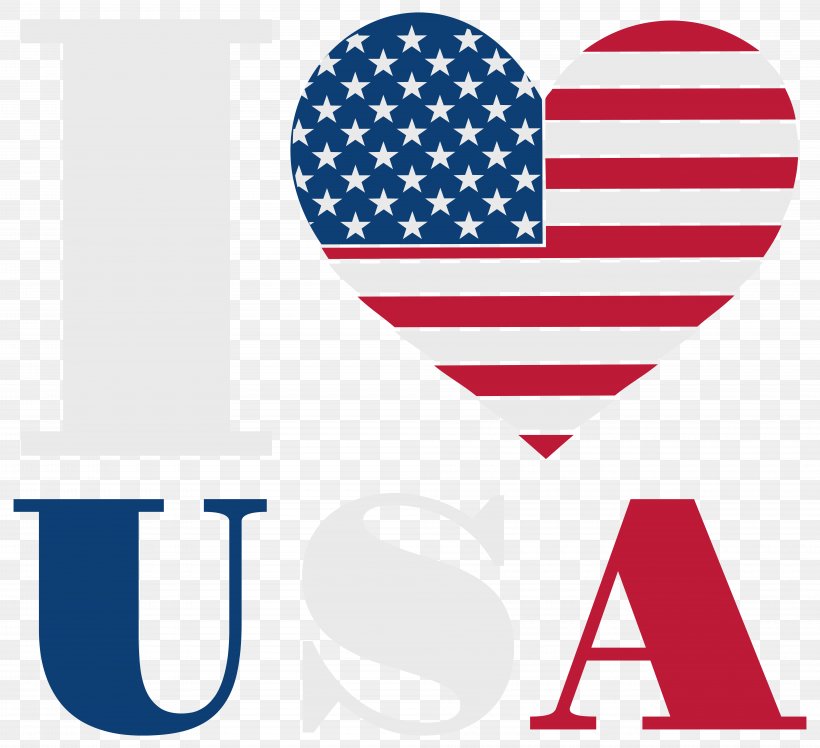 I Love USA Clip Art Image, PNG, 8000x7302px, Watercolor, Cartoon, Flower, Frame, Heart Download Free