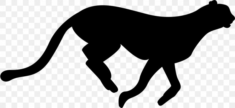 Cheetah Felidae Silhouette Cat, PNG, 981x454px, Cheetah, Black, Black And White, Carnivoran, Cat Download Free