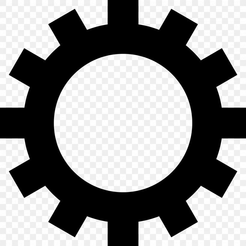 Gear Symbol Clip Art, PNG, 2000x2000px, Gear, Black And White, Font Awesome, Hardware Accessory, Sprocket Download Free