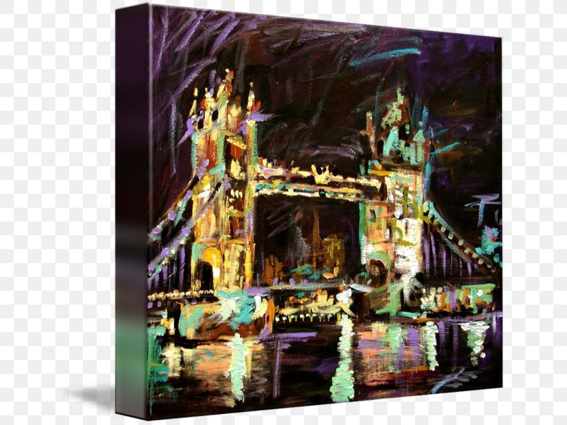 Tower Bridge Abstract Art Oil Painting, PNG, 650x614px, Tower Bridge, Abstract Art, Acrylic Paint, Amusement Park, Art Download Free