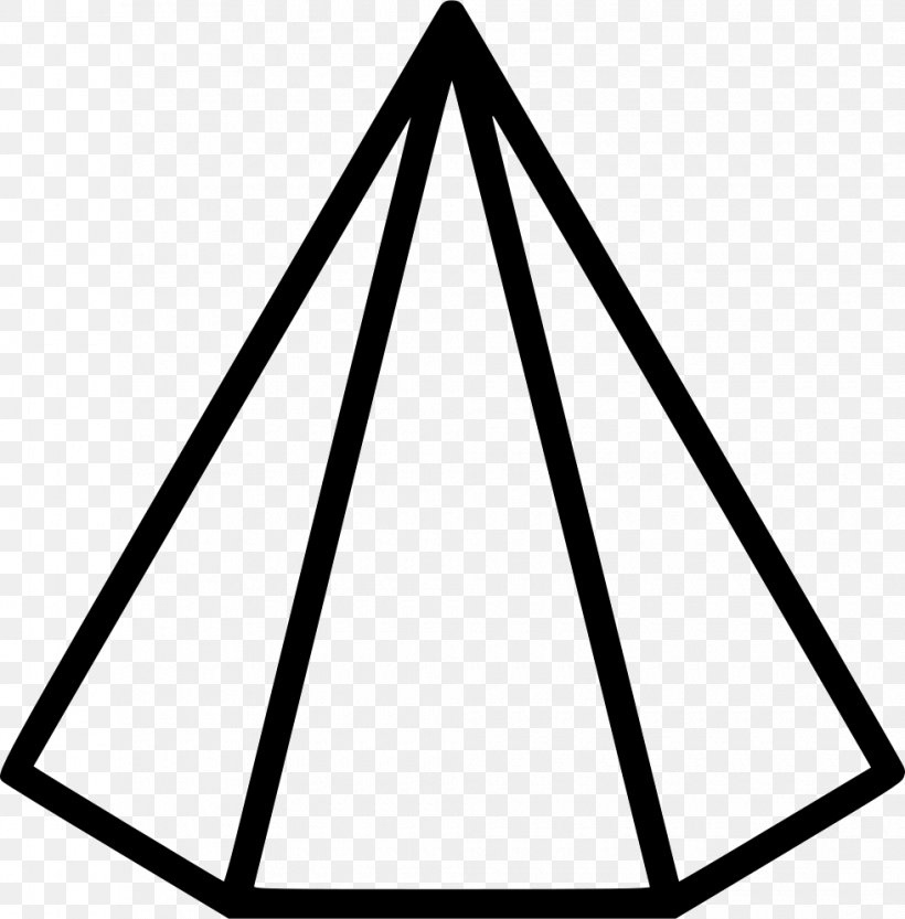 Triangle Hexagonal Pyramid Drawing, PNG, 980x996px, Triangle, Area, Black, Black And White, Coloring Book Download Free