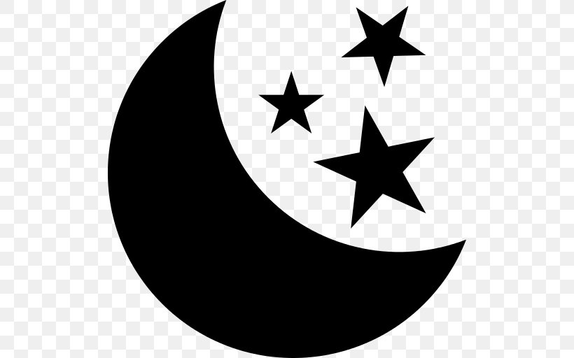 Islam Symbol Star, PNG, 512x512px, Moon, Blackandwhite, Crescent, Logo, Star Download Free