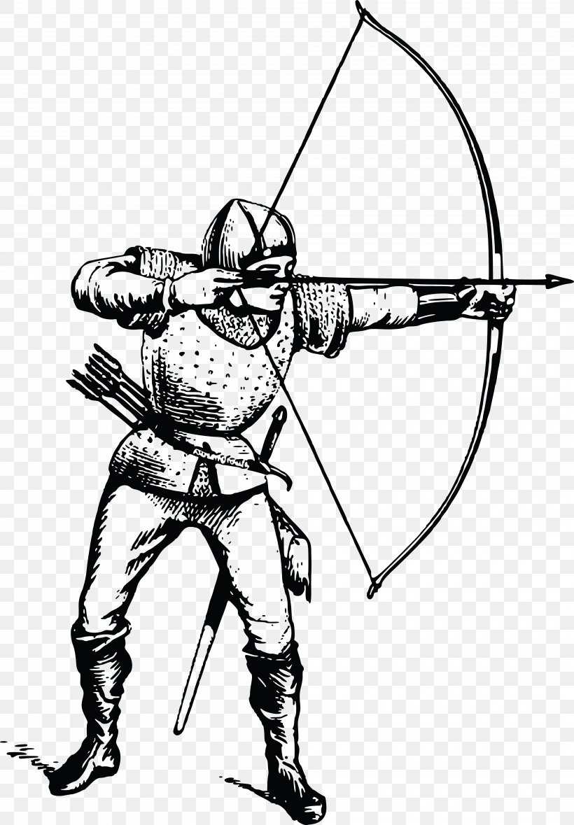 Archery Bow And Arrow Clip Art, PNG, 4000x5754px, Archery, Archer, Arm, Black And White, Bow And Arrow Download Free