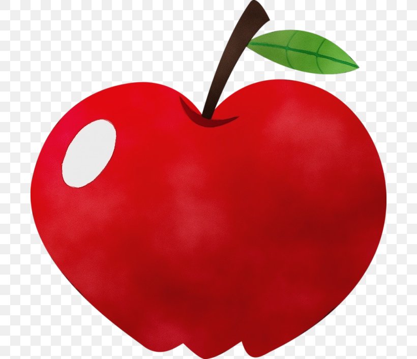 Red Fruit Apple Clip Art Plant, PNG, 700x706px, Watercolor, Apple, Food, Fruit, Heart Download Free