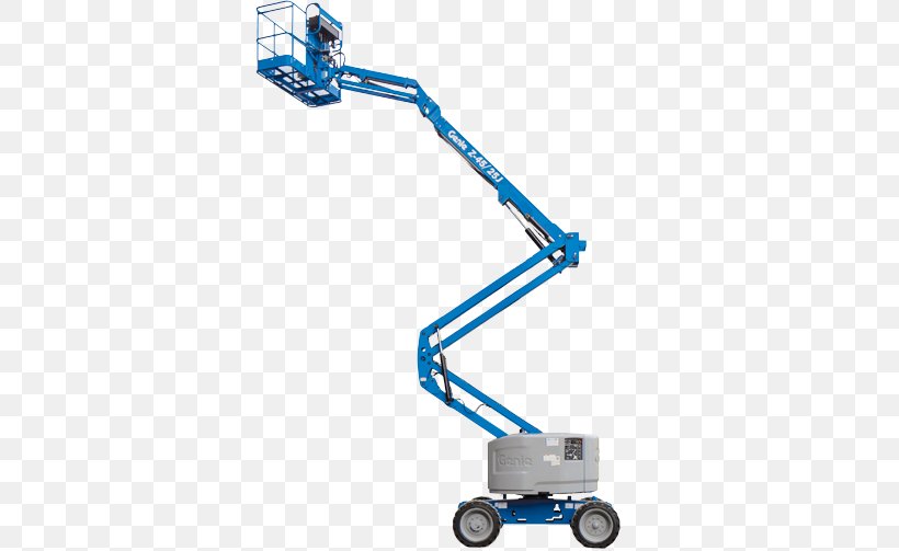 Aerial Work Platform Genie Heavy Machinery Construction Elevator, PNG, 618x503px, Aerial Work Platform, Blue, Building, Construction, Elevator Download Free