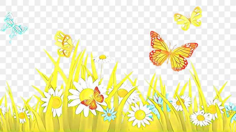 Butterfly Yellow Moths And Butterflies Clip Art Pollinator, PNG, 1080x608px, Cartoon, Butterfly, Insect, Meadow, Moths And Butterflies Download Free