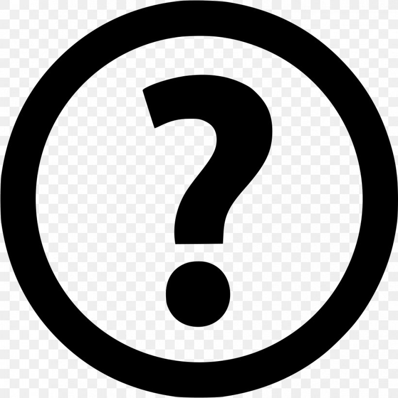 Question Mark, PNG, 981x982px, Question Mark, Area, Black And White, Brand, Symbol Download Free