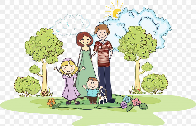 Cartoon Sharing Plant, PNG, 3000x1934px, Family Day, Cartoon, Happy Family Day, International Family Day, Paint Download Free