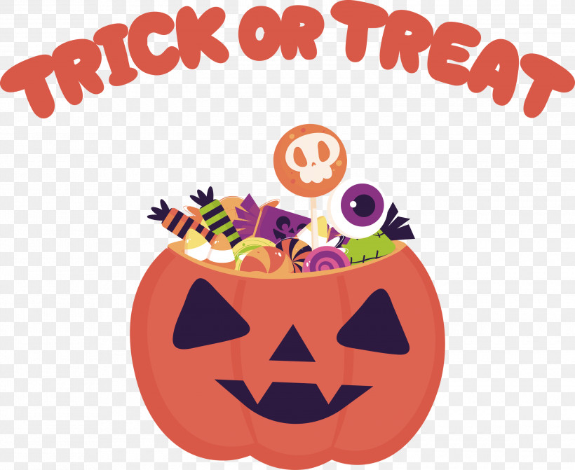 Trick Or Treat Halloween, PNG, 3000x2458px, Trick Or Treat, Cartoon, Fruit, Halloween, Jackolantern Download Free