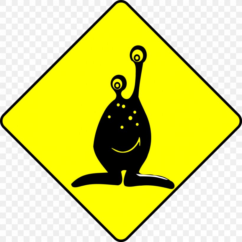 Warning Sign Traffic Sign Extraterrestrial Life Clip Art, PNG, 850x850px, Warning Sign, Alien, Alien Invasion, Area, Artwork Download Free