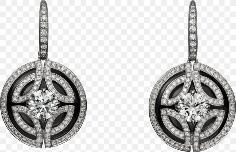 Earring Jewellery Cartier Diamond Gold, PNG, 1024x659px, Earring, Black And White, Body Jewelry, Brilliant, Carat Download Free