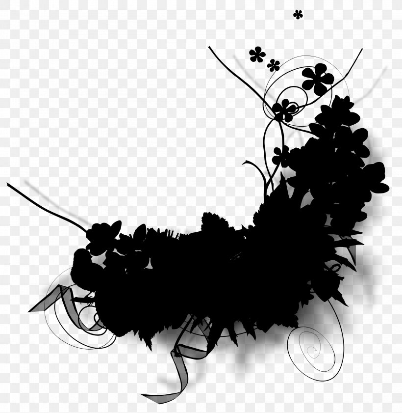 Insect Clip Art Silhouette M. Butterfly Flower, PNG, 3365x3454px, Insect, Blackandwhite, Eyelash, Flower, Leaf Download Free