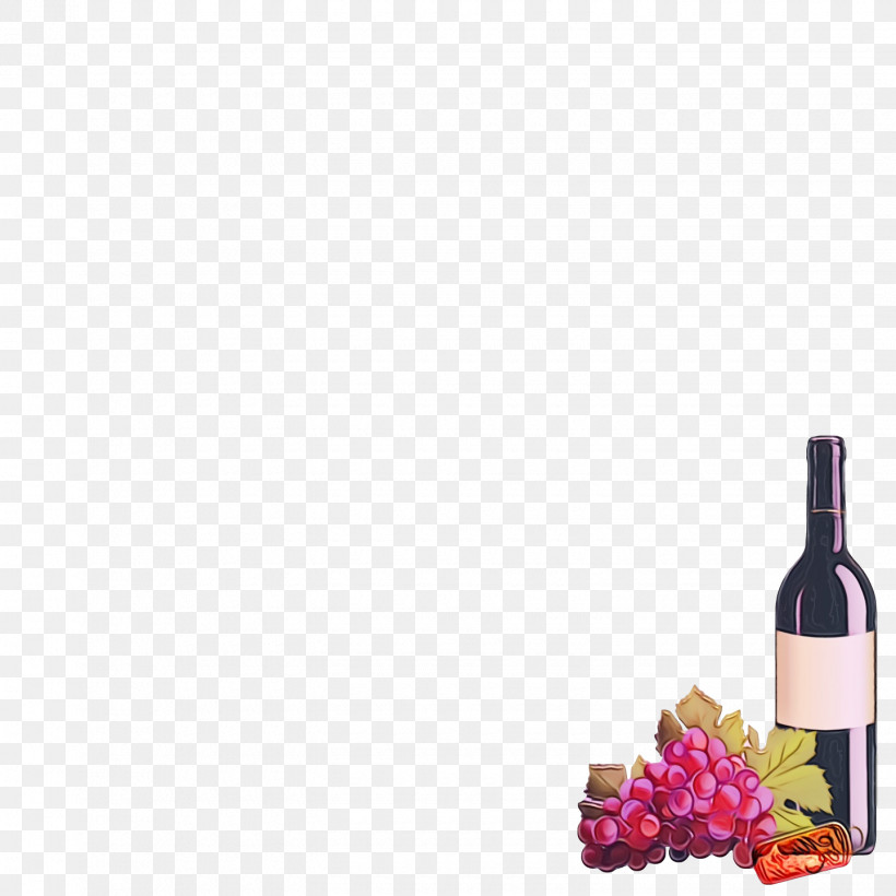 Wine Bottle Red Wine Glass Bottle Wine Bottle, PNG, 1440x1440px, Watercolor, Bottle, Glass, Glass Bottle, Paint Download Free
