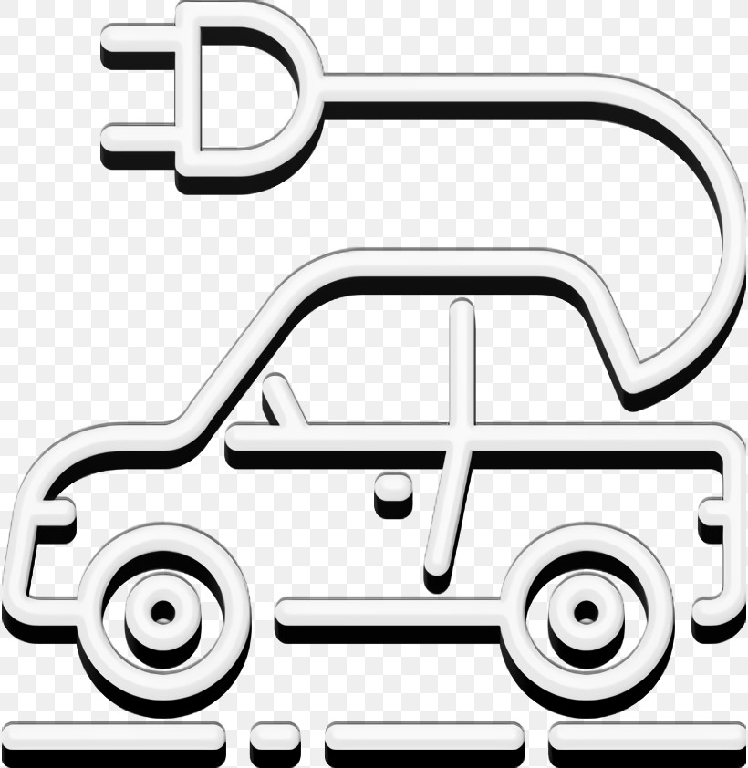 Electric Car Icon Ecology Icon, PNG, 816x842px, Electric Car Icon, Automotive Industry, Black And White, Car, Car Door Download Free