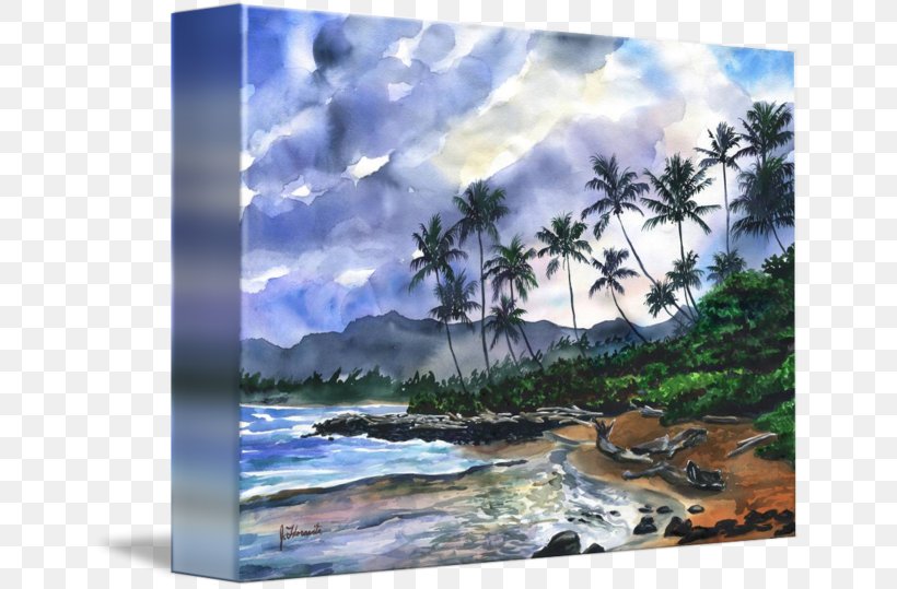 Kauai Watercolor Painting Landscape Painting Oil Painting, PNG, 650x539px, Kauai, Art, Artist, Canvas, Coast Download Free