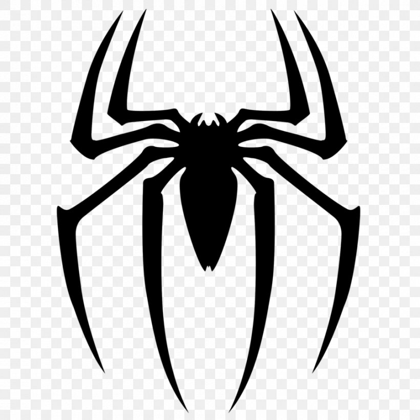 Spider-Man Captain America Decal Symbol Clip Art, PNG, 900x900px, Spiderman, Arachnid, Artwork, Black And White, Captain America Download Free