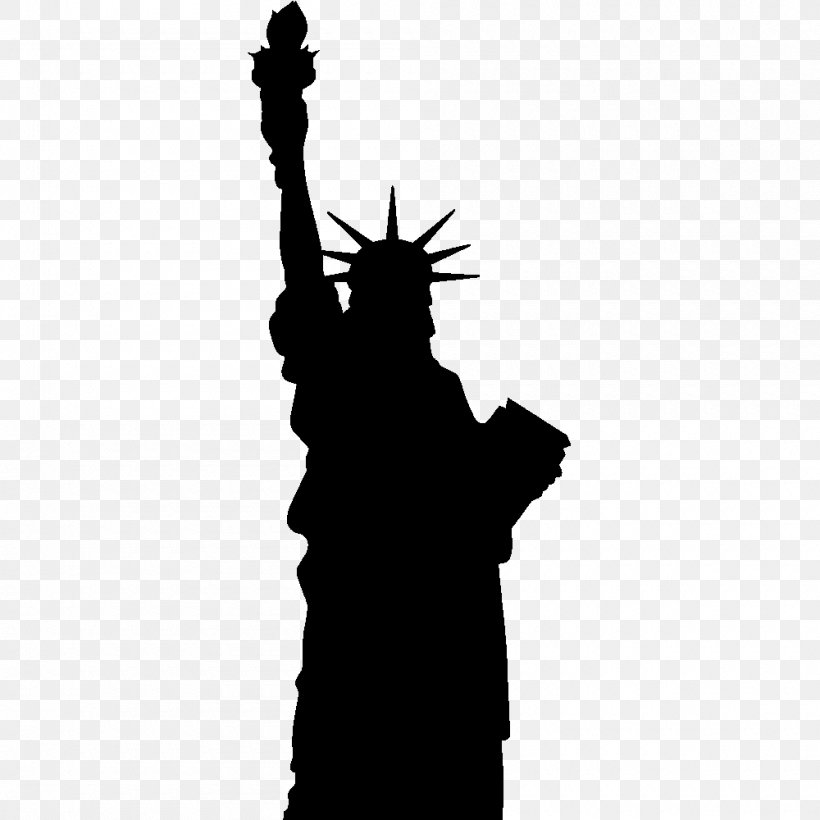 Statue Of Liberty Silhouette Statue Of Freedom, PNG, 1000x1000px ...
